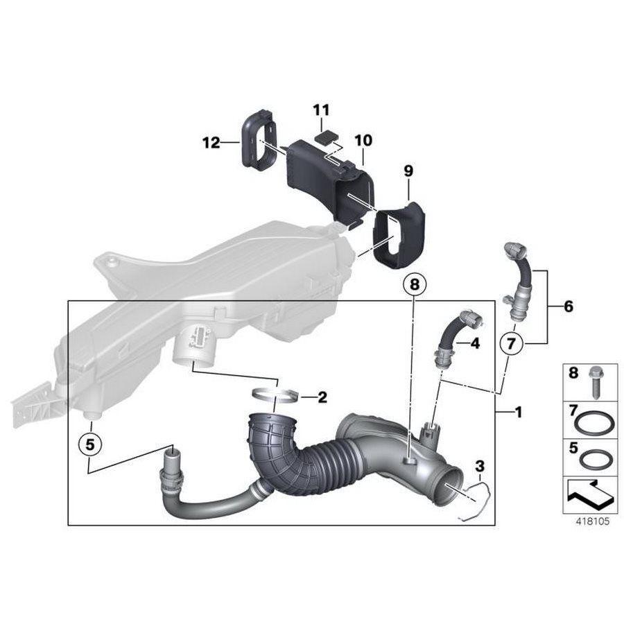 IOE-BMW BMW 13718513961 TEMIZ HAVA BORUSU BMW F20 LCI-F21 LCI