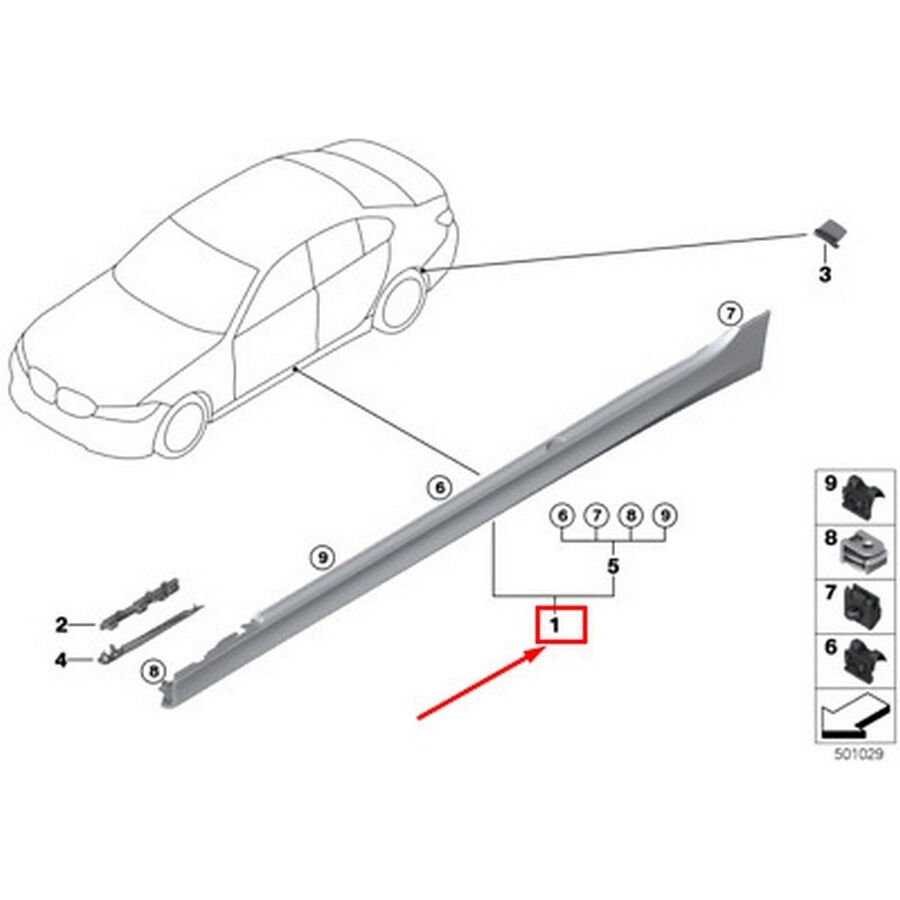 IOE-BMW BMW 51778493951 MARSBIYEL KAPLAMASI SOL BMW G20-G21