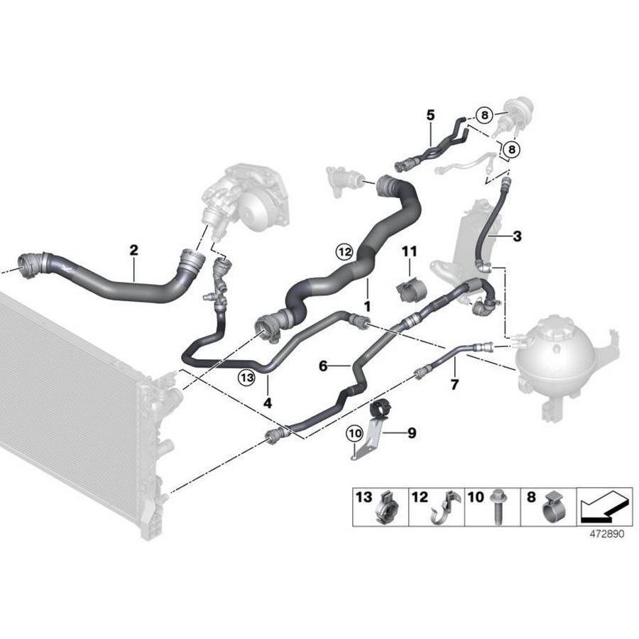 IOE-BMW BMW 17128572911 RADYATÖR HORTUMU BMW G30-G31-G611-G12