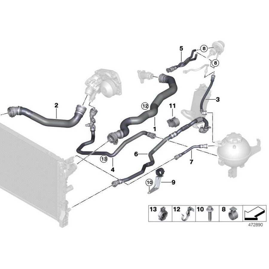 IOE-BMW BMW 17128572913 RADYATÖR HORTUMU BMW G30-G31-G611-G12