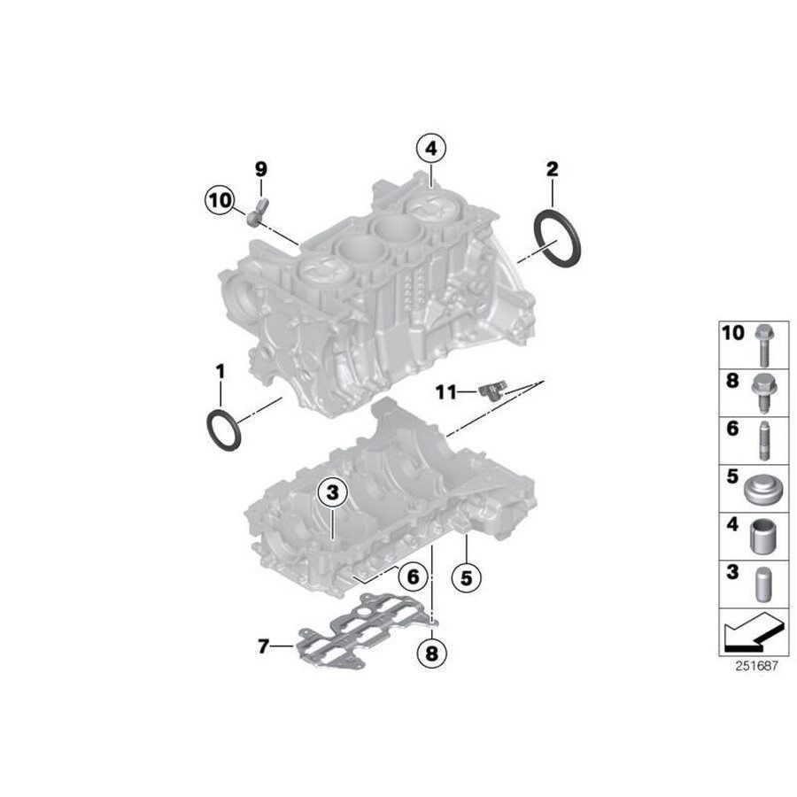 IOE-BMW BMW 11137600465 BLOK ARKA KAPAK CONTALI BMW F20-F21-F22-F30-F31